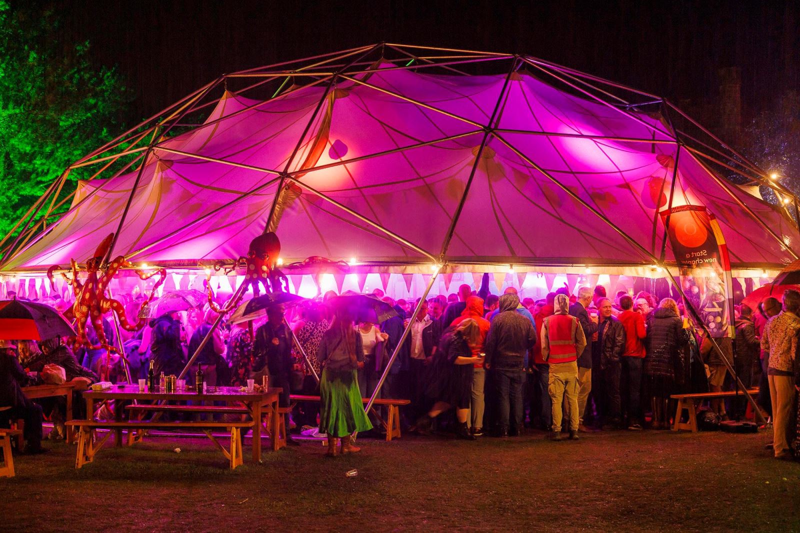 night party at castle abergavenny food festival 